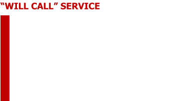 This service assists those needing service pickup every so often on your designated day. You’ll need to contact us 1 day before service day requesting service. Then Set your trash container out at the designated area on your weekly collection day by 7:00AM.  There is no service charge for this service. “WILL CALL” SERVICE